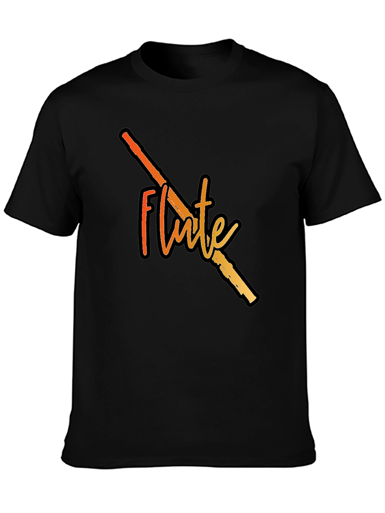 Flute Graphic Black T-Shirt