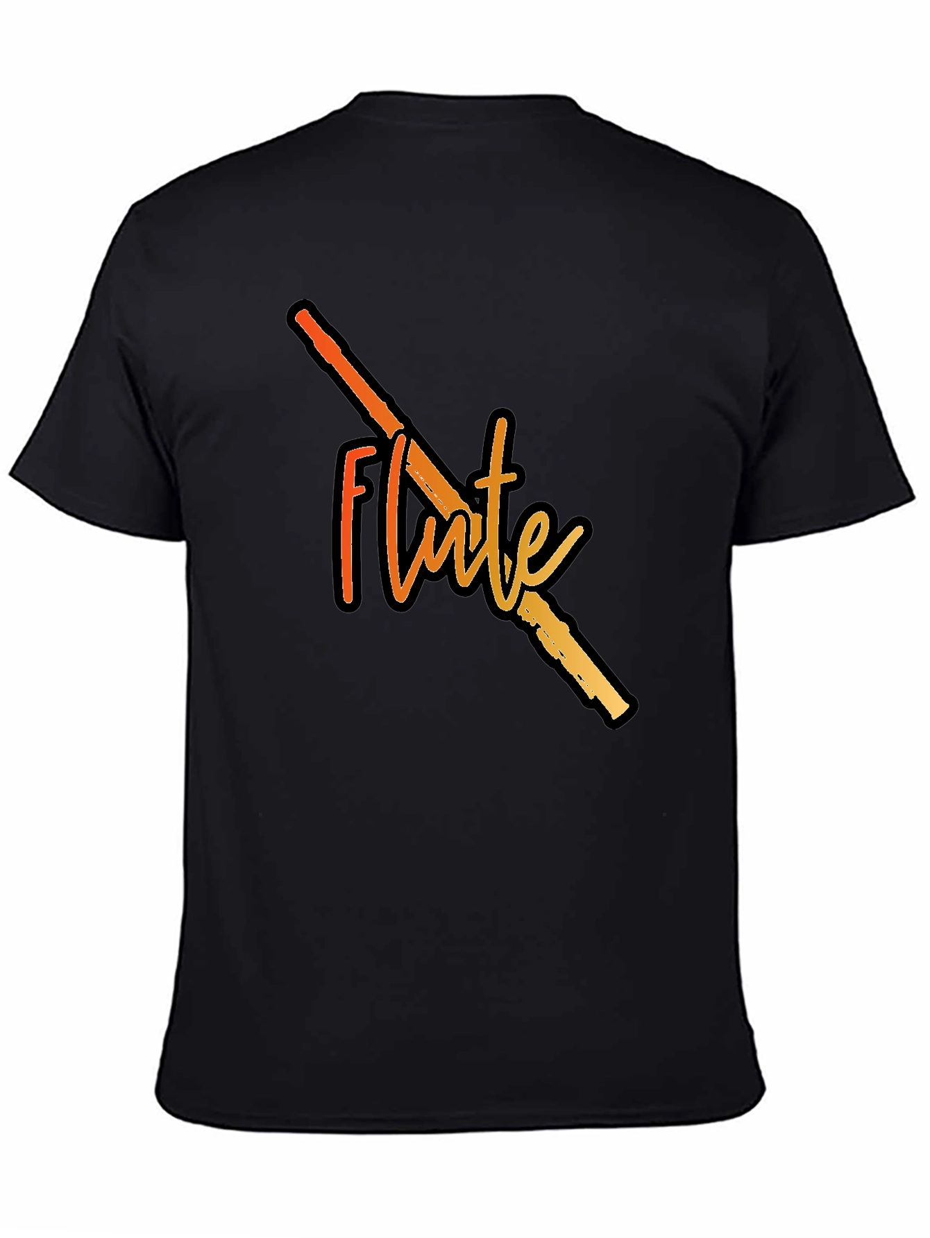 Flute Graphic Black T-Shirt