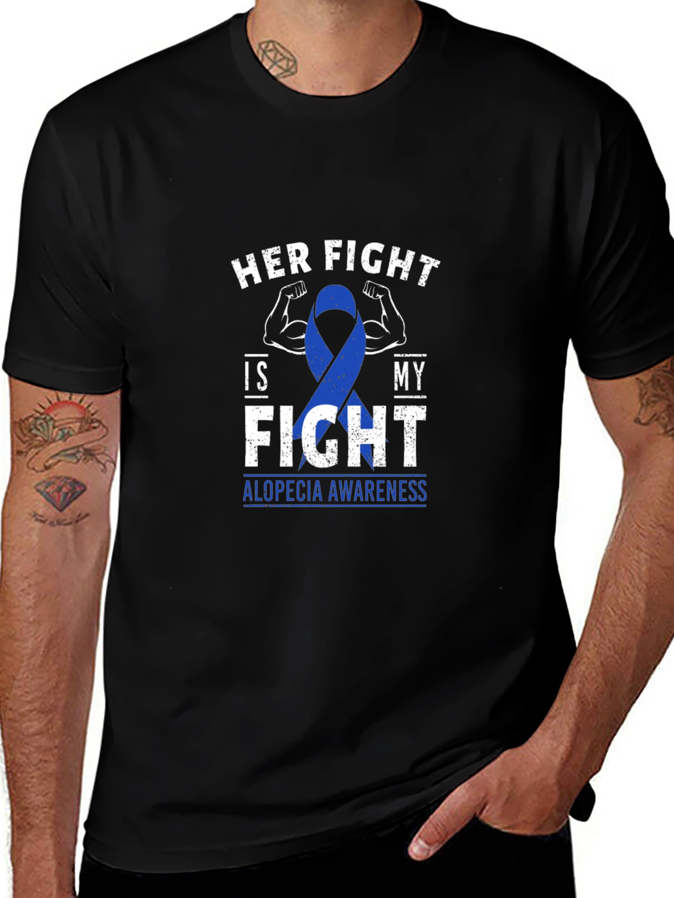 Alopecia Awareness T-Shirt - Her Fight Is My Fight