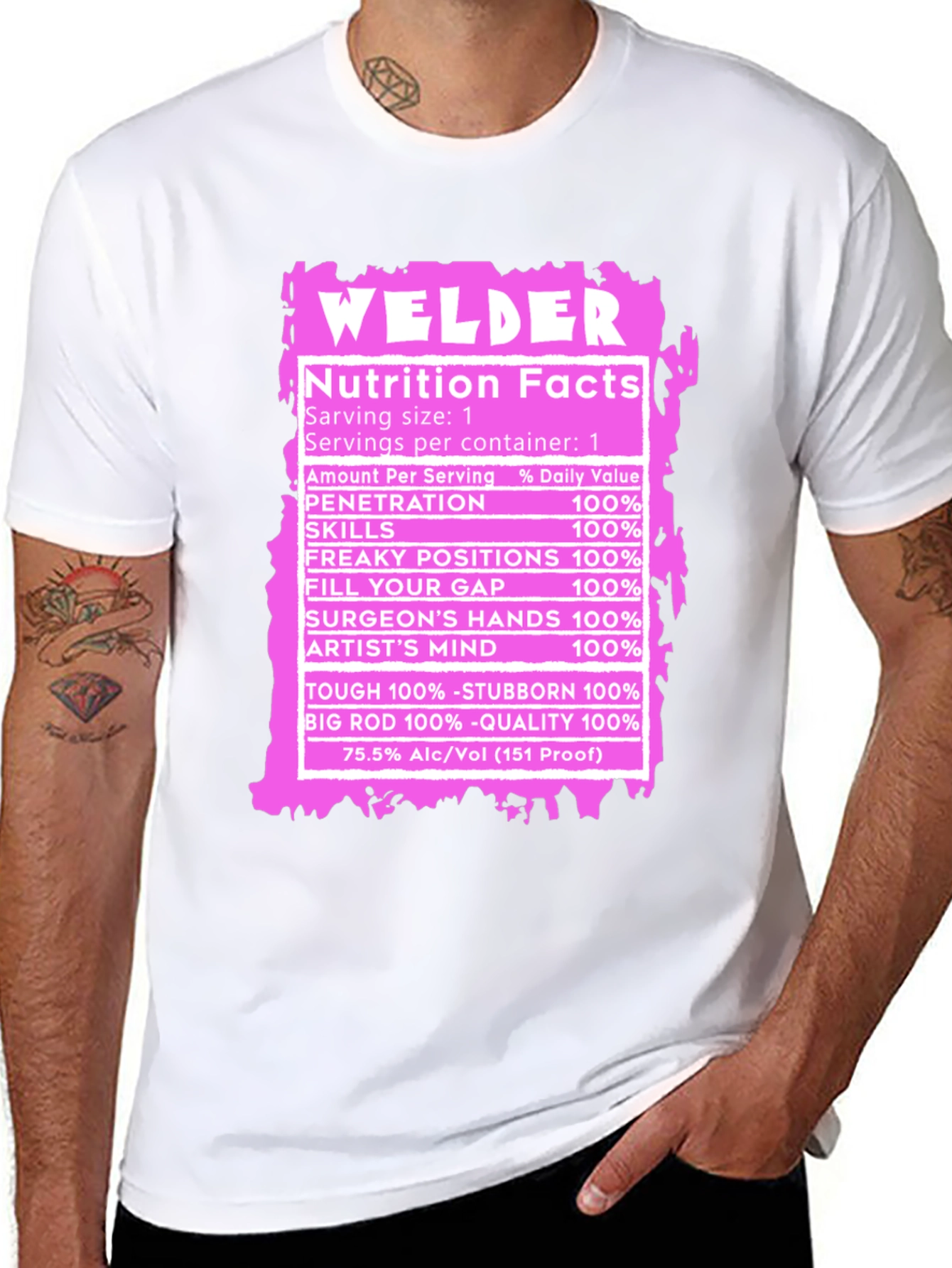 Welder Nutrition Facts Funny T-Shirt