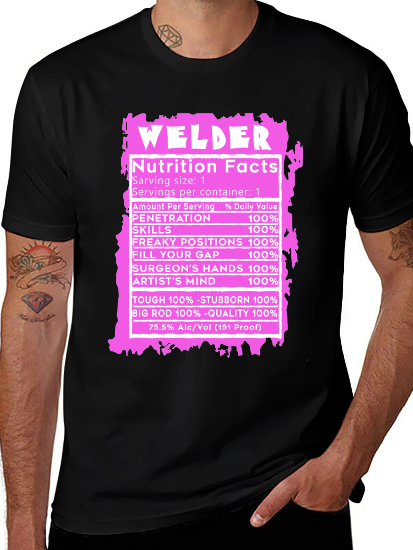 Welder Nutrition Facts Funny T-Shirt