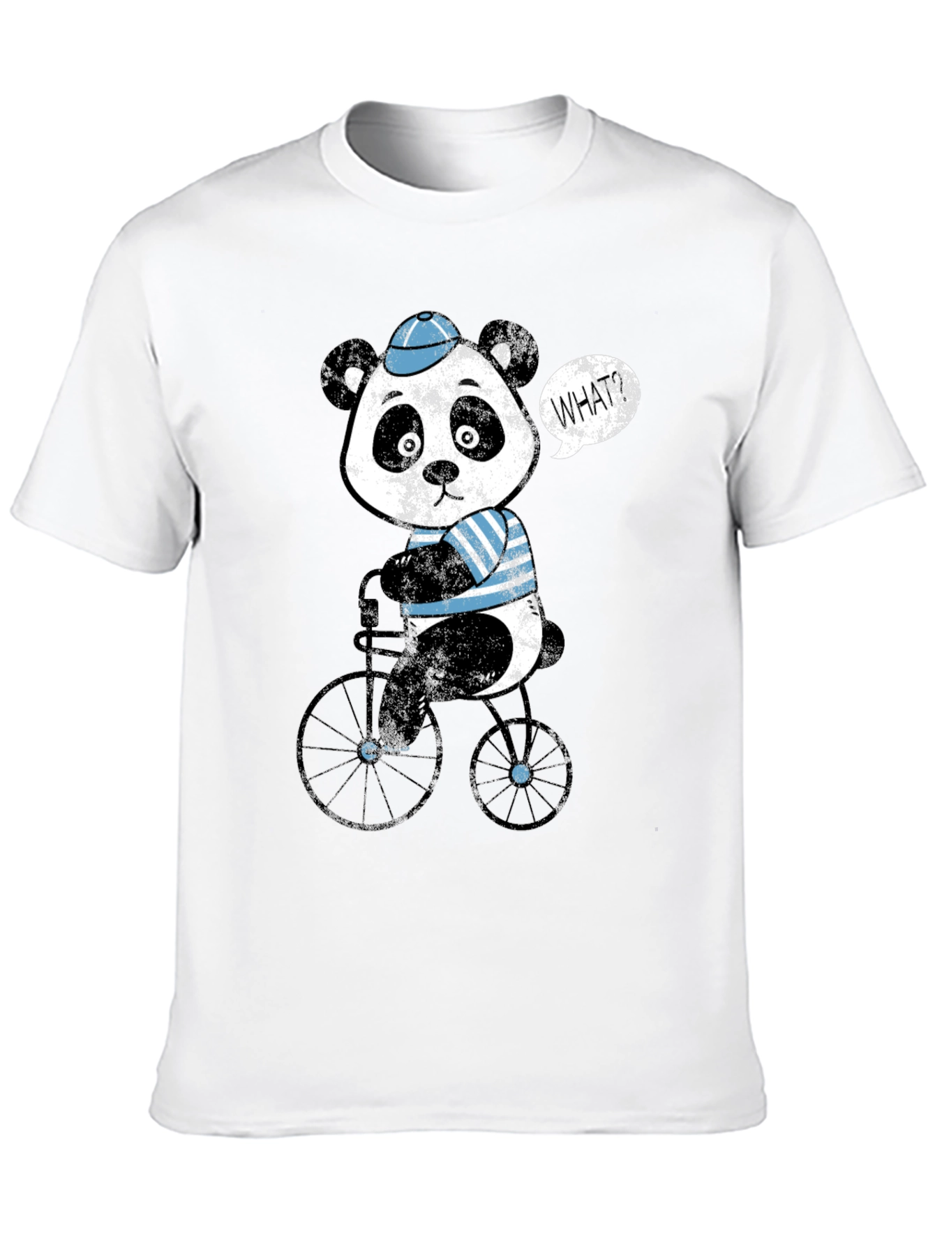 Panda on Bike Graphic Tee - Black T-Shirt