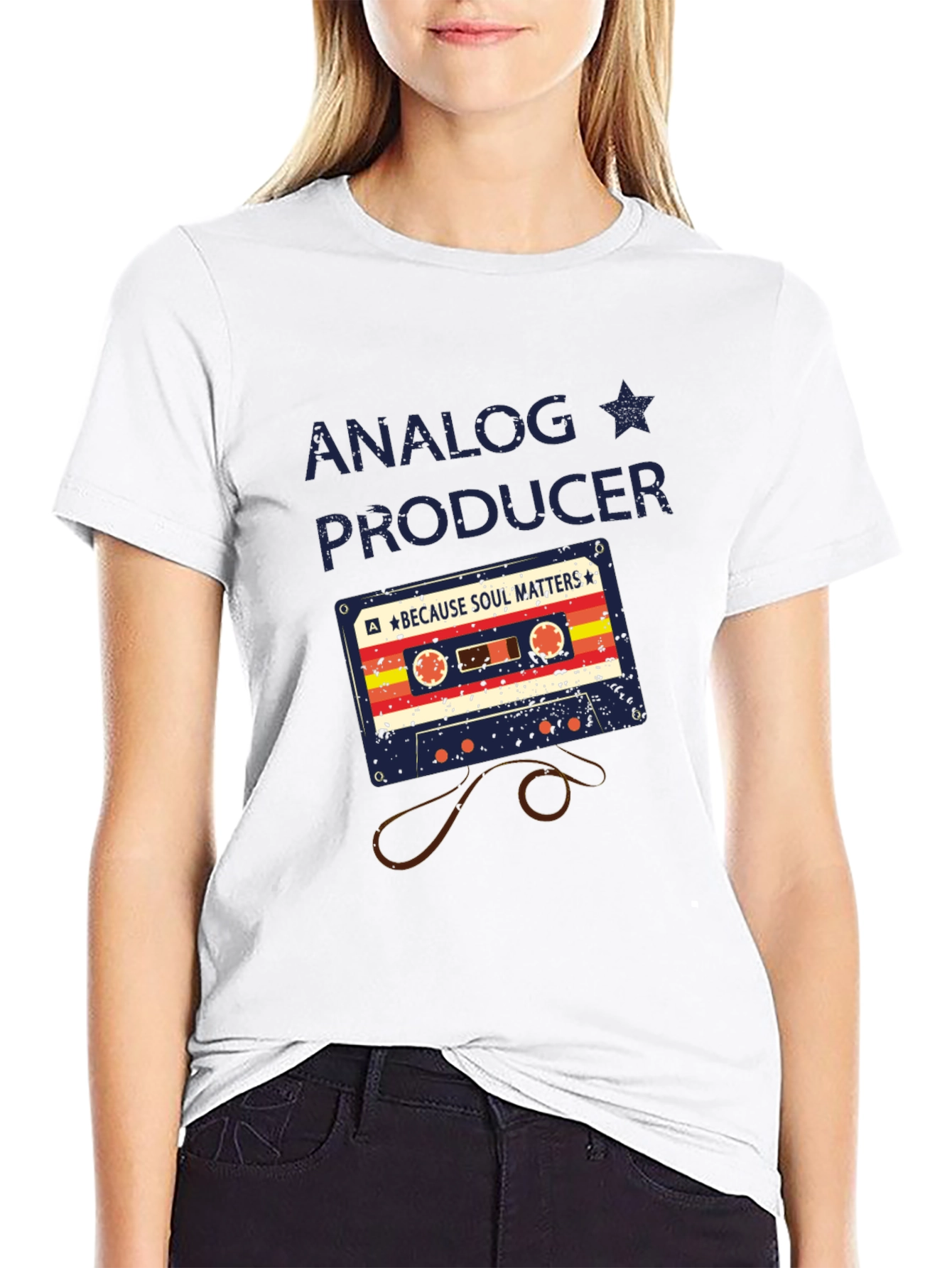 Analog Producer Cassette Tape Graphic T-Shirt
