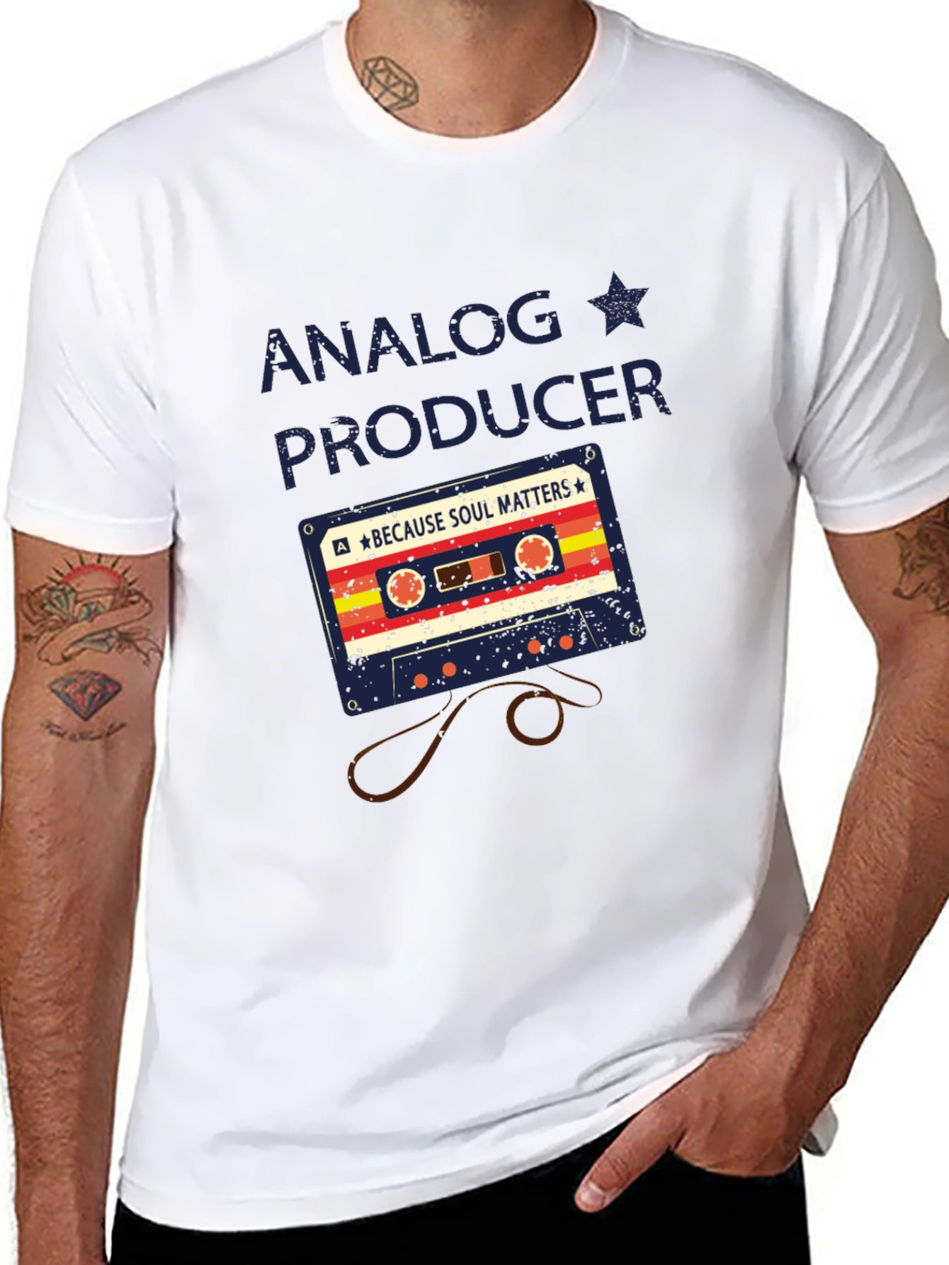 Analog Producer Cassette Tape Graphic T-Shirt