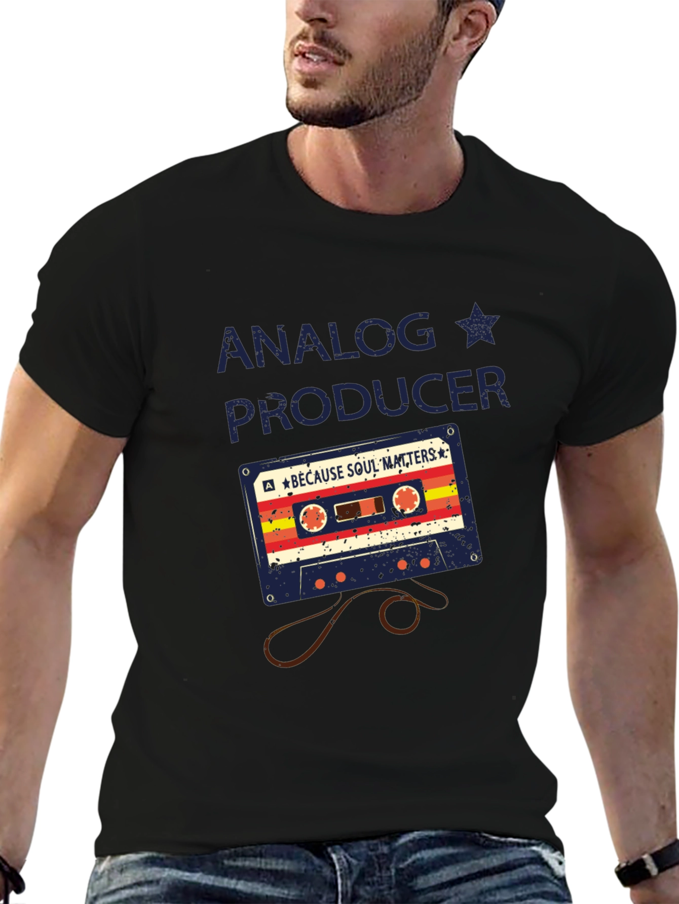 Analog Producer Cassette Tape Graphic T-Shirt