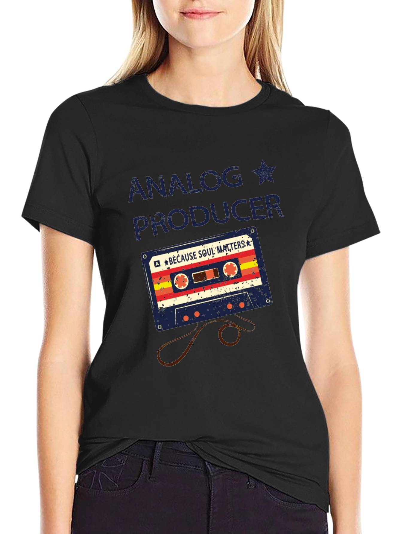 Analog Producer Cassette Tape Graphic T-Shirt