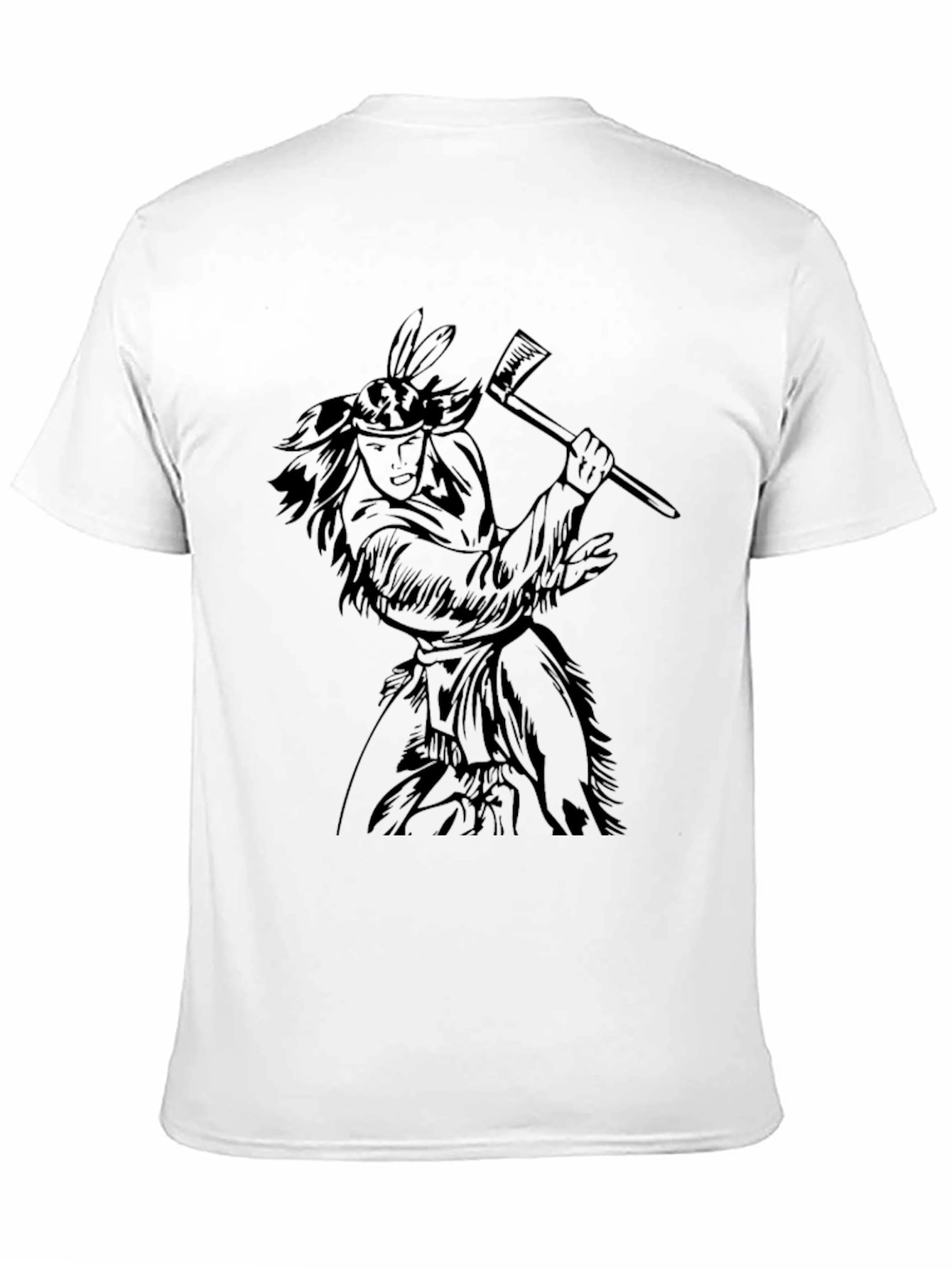 Native American Warrior Graphic Tee - Black