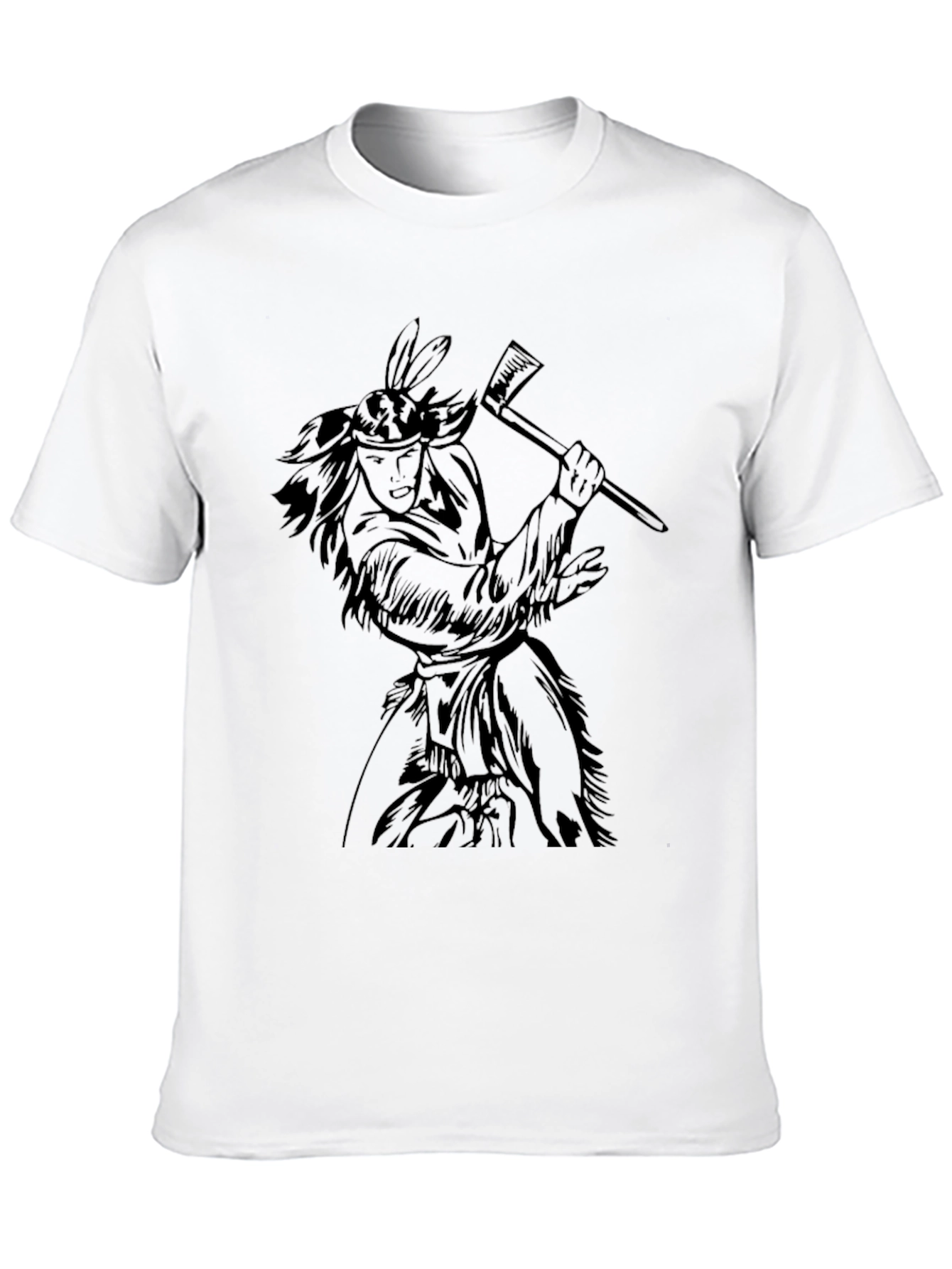 Native American Warrior Graphic Tee - Black