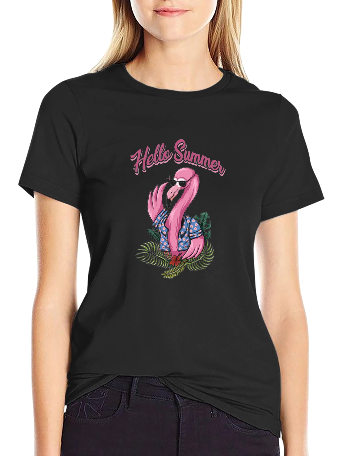Hello Summer Flamingo Graphic Tee