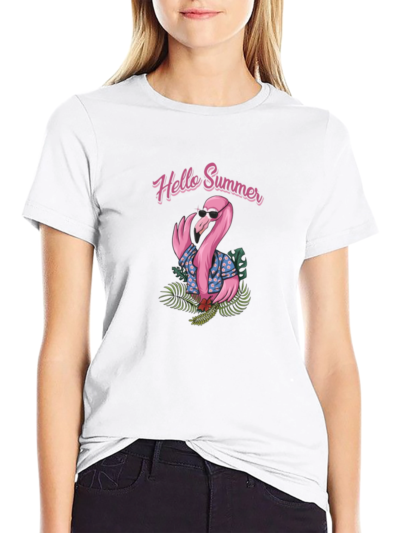 Hello Summer Flamingo Graphic Tee