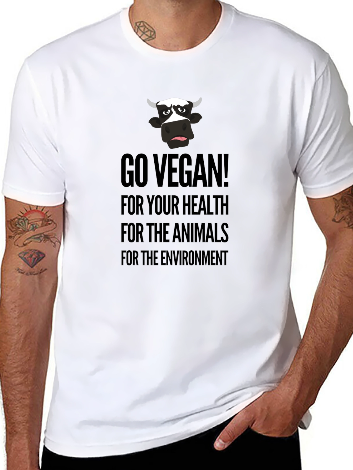 Go Vegan Graphic Tee - Health Animals Environment