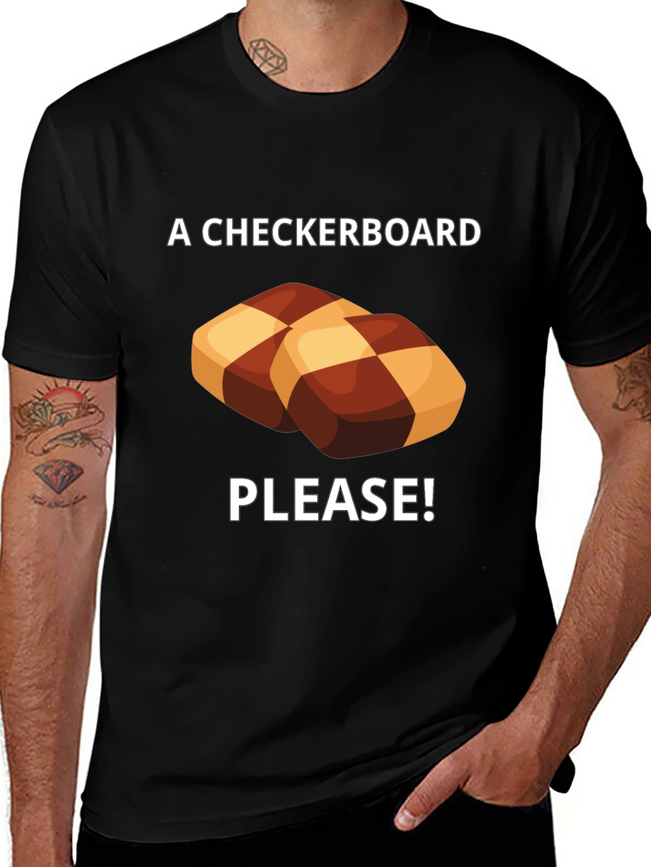 Checkerboard Cookie Please! Graphic Tee