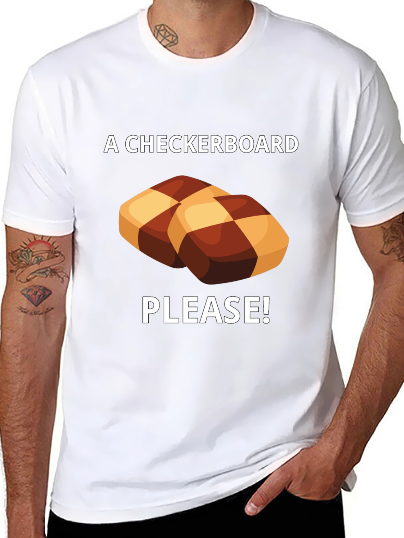 Checkerboard Cookie Please! Graphic Tee