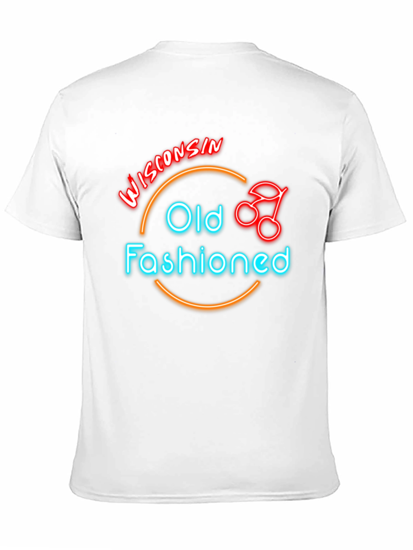 Wisconsin Old Fashioned Cocktail Neon T-Shirt