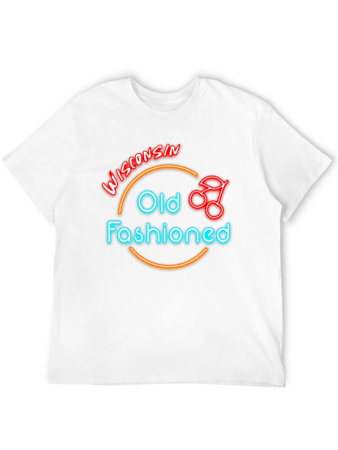 Wisconsin Old Fashioned Cocktail Neon T-Shirt