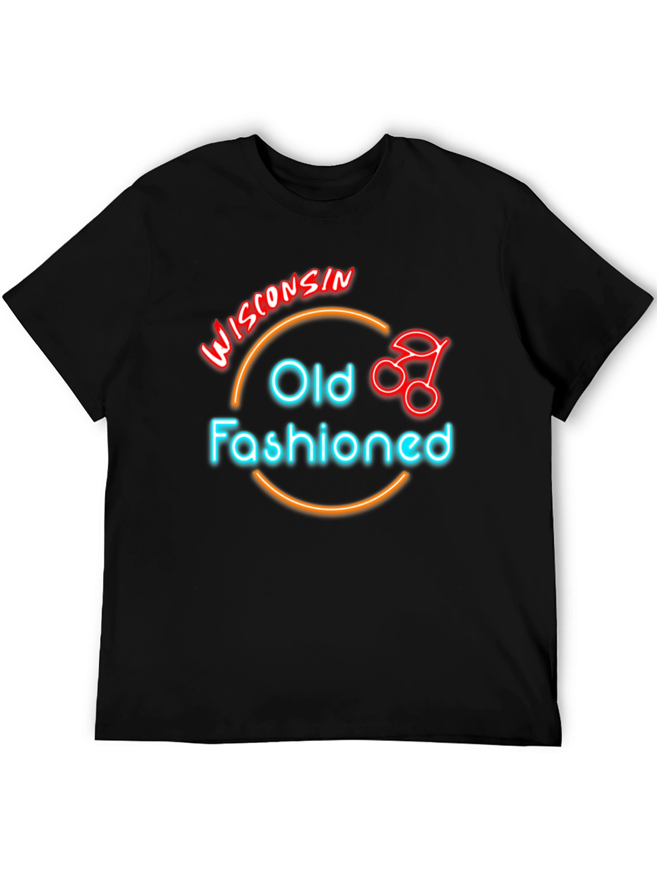 Wisconsin Old Fashioned Cocktail Neon T-Shirt