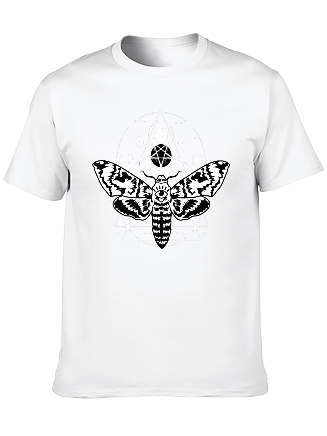 Moth Graphic Tee - Occult Inspired Black T-Shirt