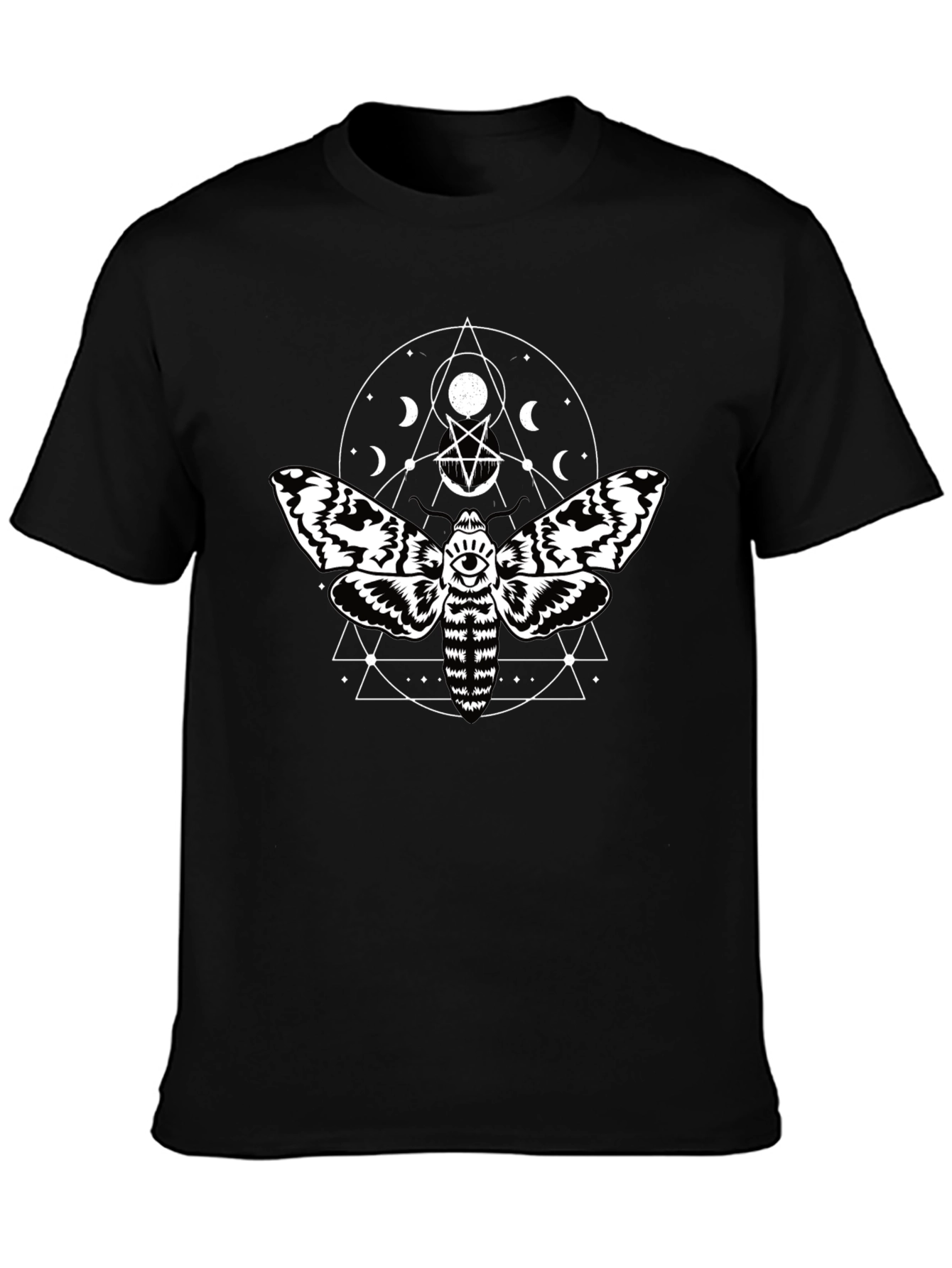 Moth Graphic Tee - Occult Inspired Black T-Shirt