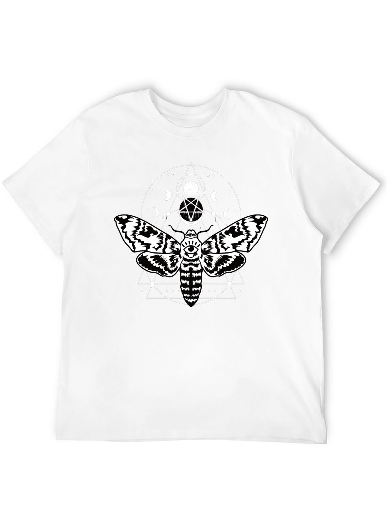 Moth Graphic Tee - Occult Inspired Black T-Shirt