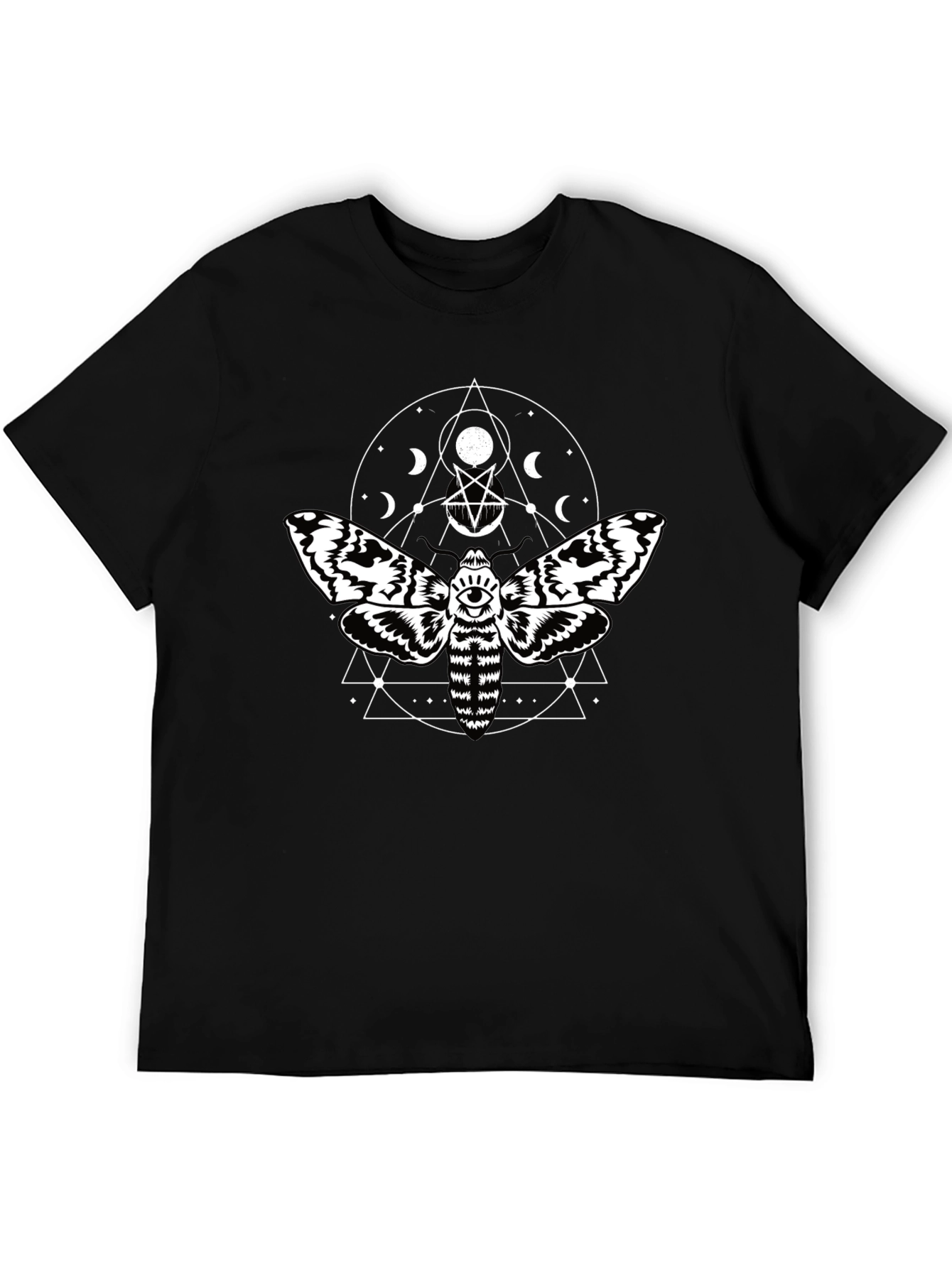 Moth Graphic Tee - Occult Inspired Black T-Shirt