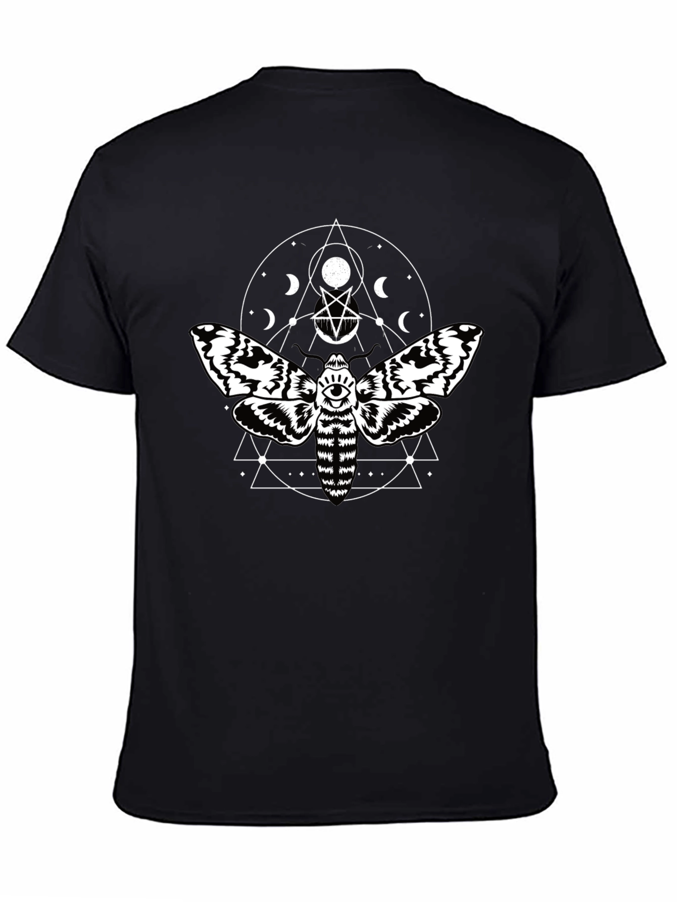 Moth Graphic Tee - Occult Inspired Black T-Shirt