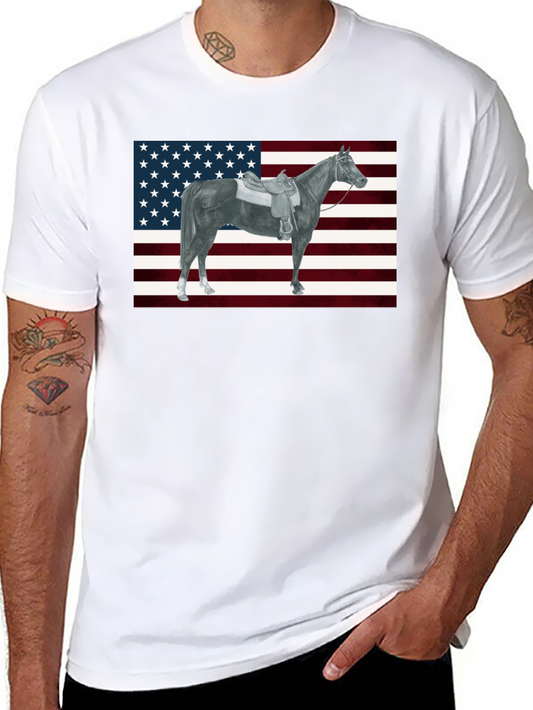 American Flag Horse Graphic Tee