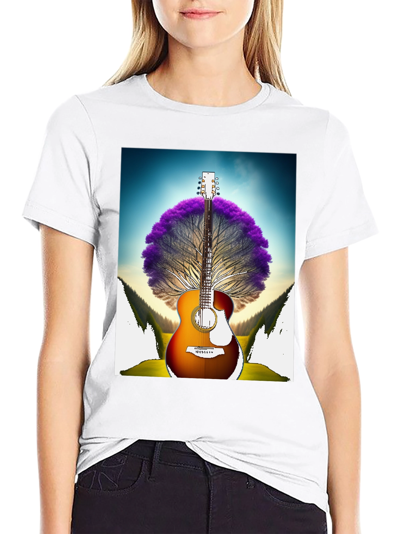Guitar Tree Graphic Tee - Music Lover Shirt
