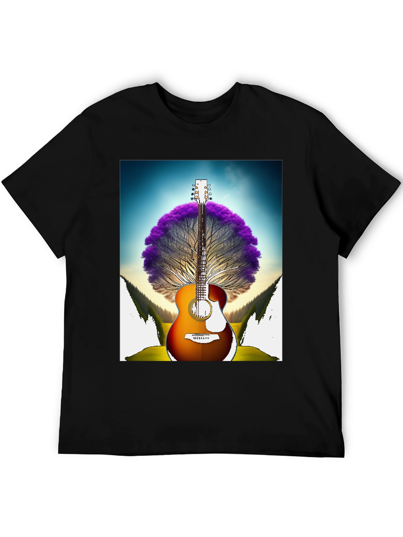 Guitar Tree Graphic Tee - Music Lover Shirt