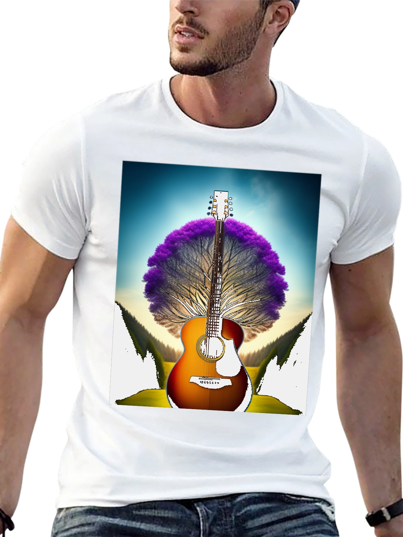 Guitar Tree Graphic Tee - Music Lover Shirt