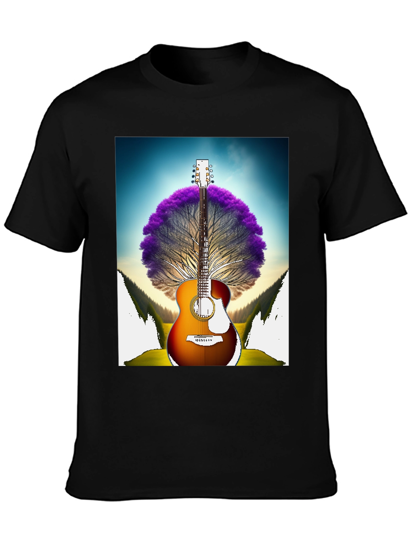 Guitar Tree Graphic Tee - Music Lover Shirt