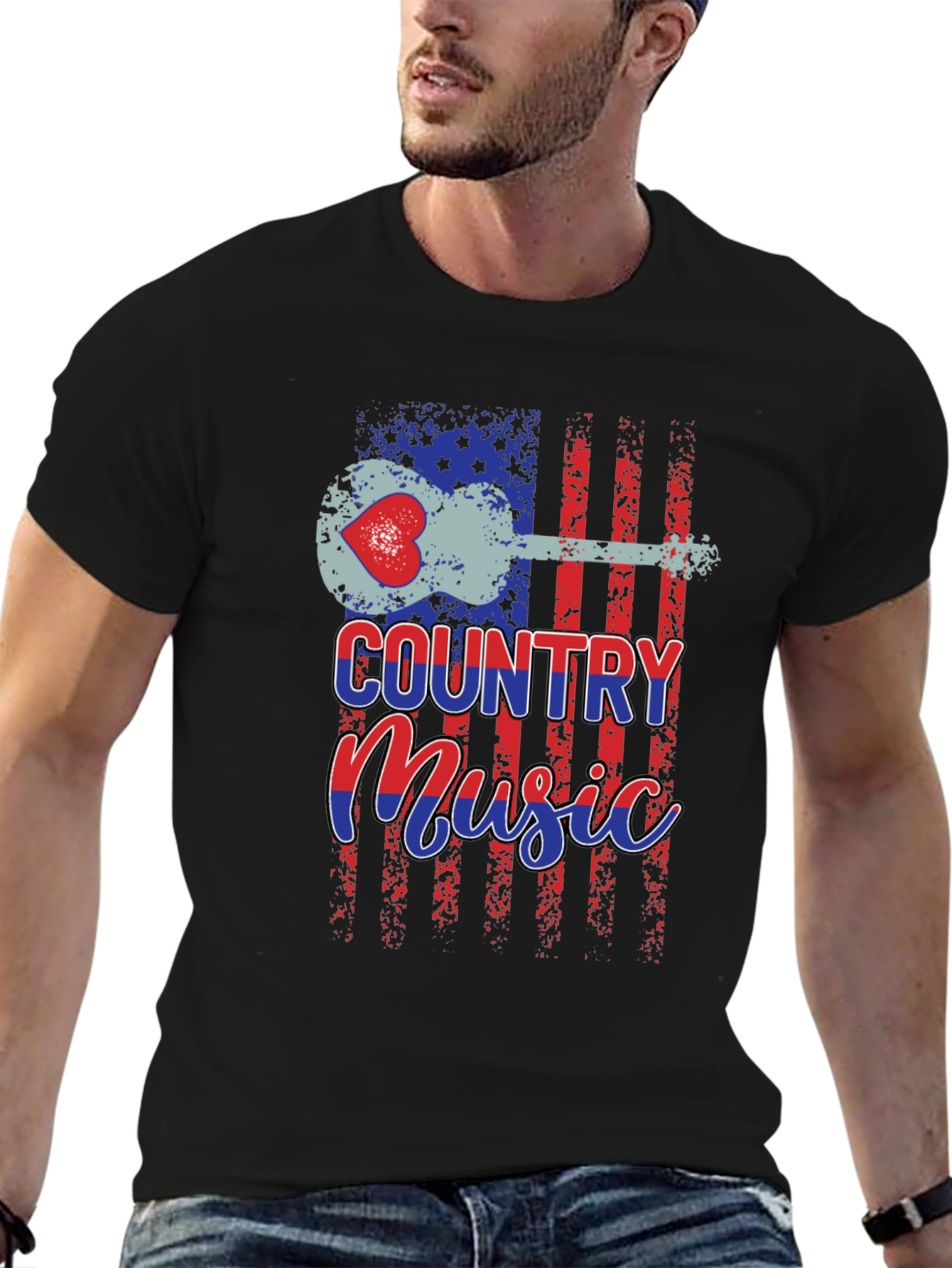 Country Music American Flag Graphic T-Shirt