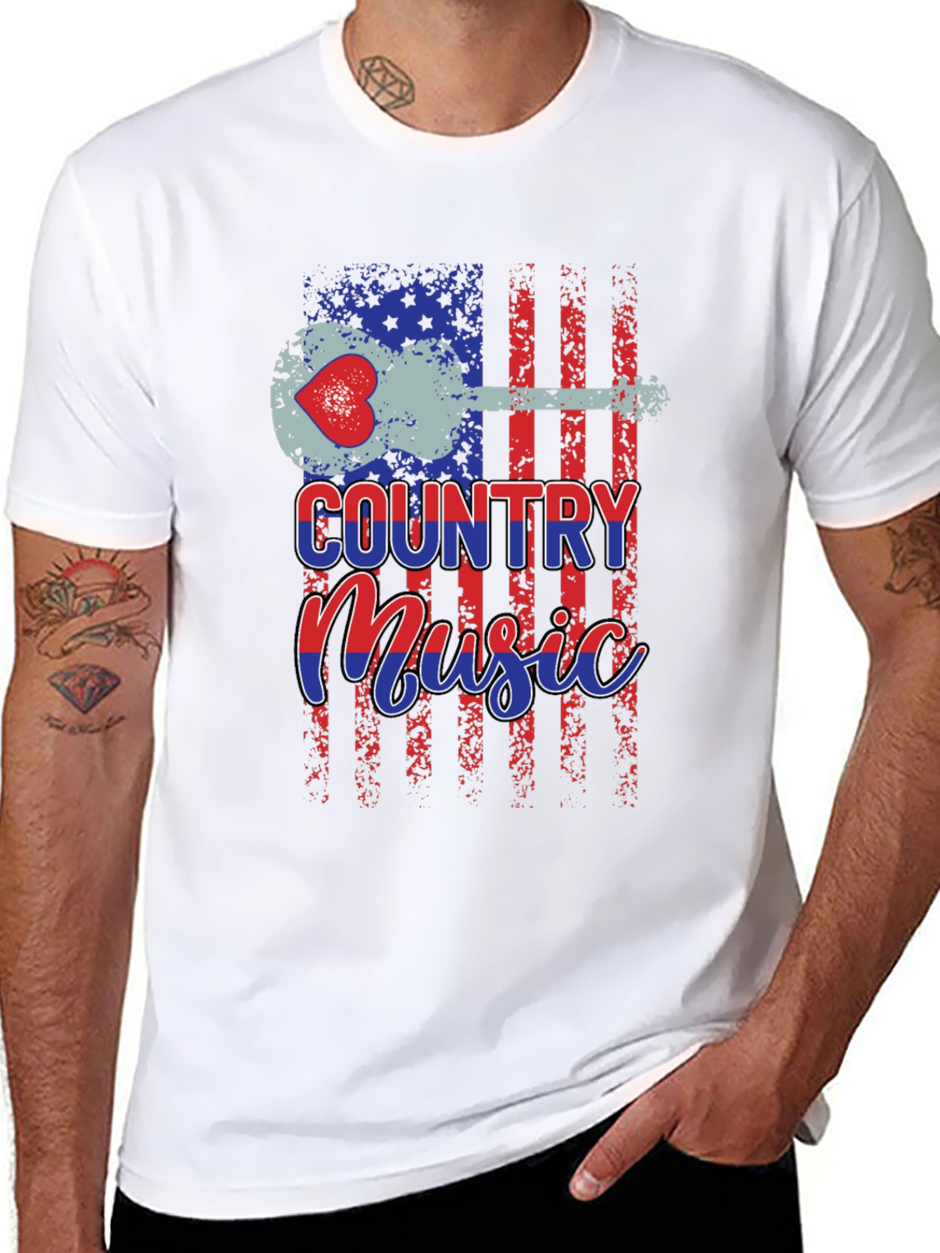 Country Music American Flag Graphic T-Shirt