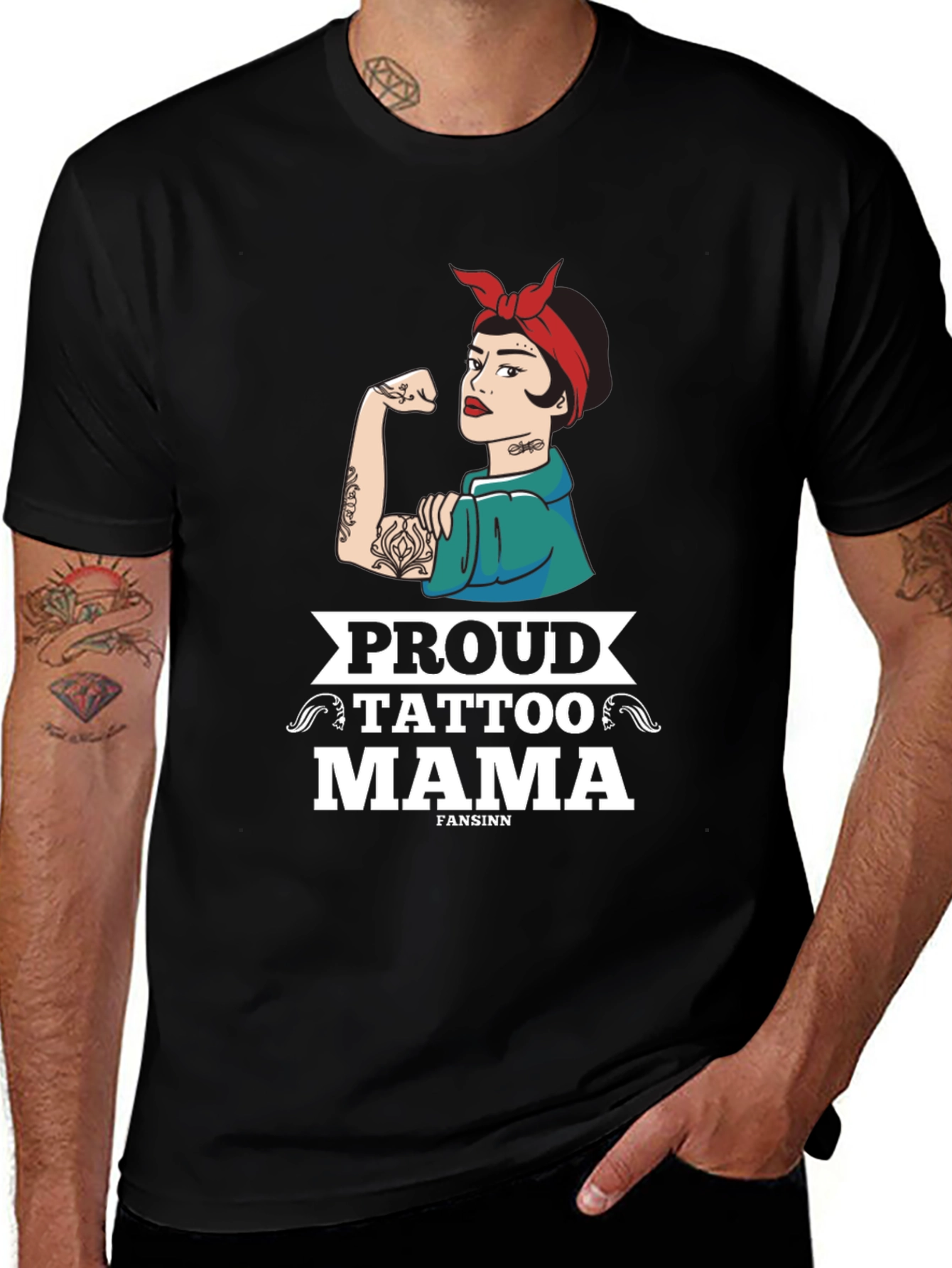 Proud Tattoo Mama T-Shirt - Black Graphic Tee