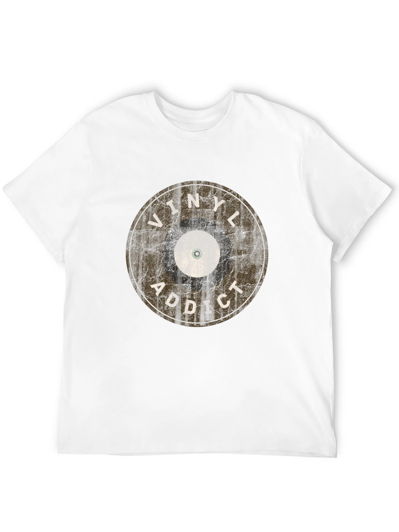 Vinyl Addict Graphic T-Shirt - Retro Music Lover Tee
