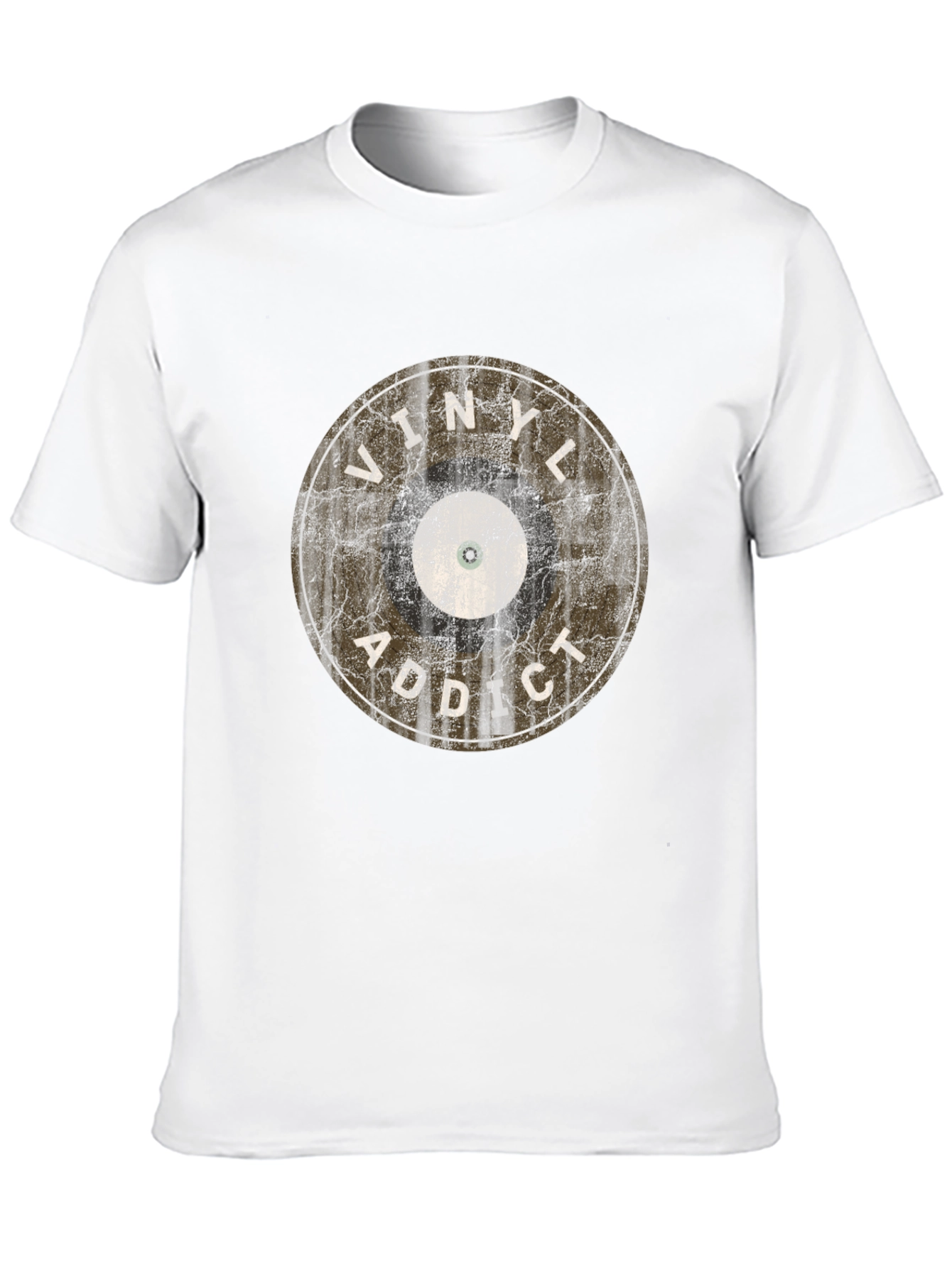 Vinyl Addict Graphic T-Shirt - Retro Music Lover Tee