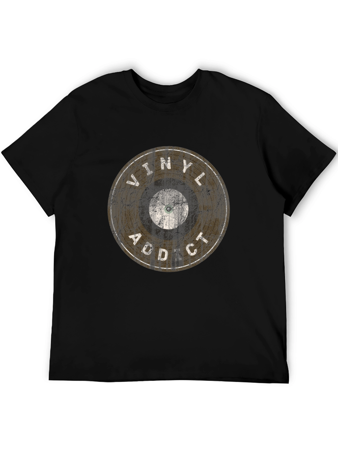 Vinyl Addict Graphic T-Shirt - Retro Music Lover Tee
