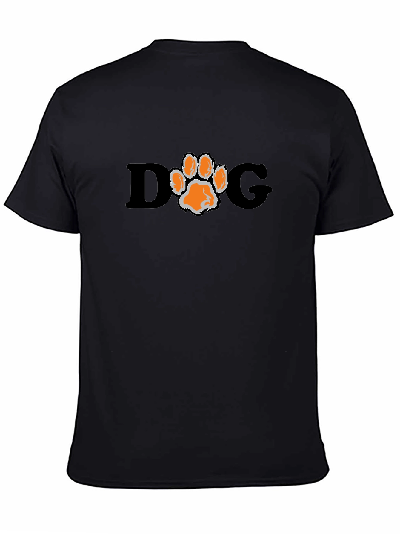 Dog Paw Print Graphic Black T-Shirt