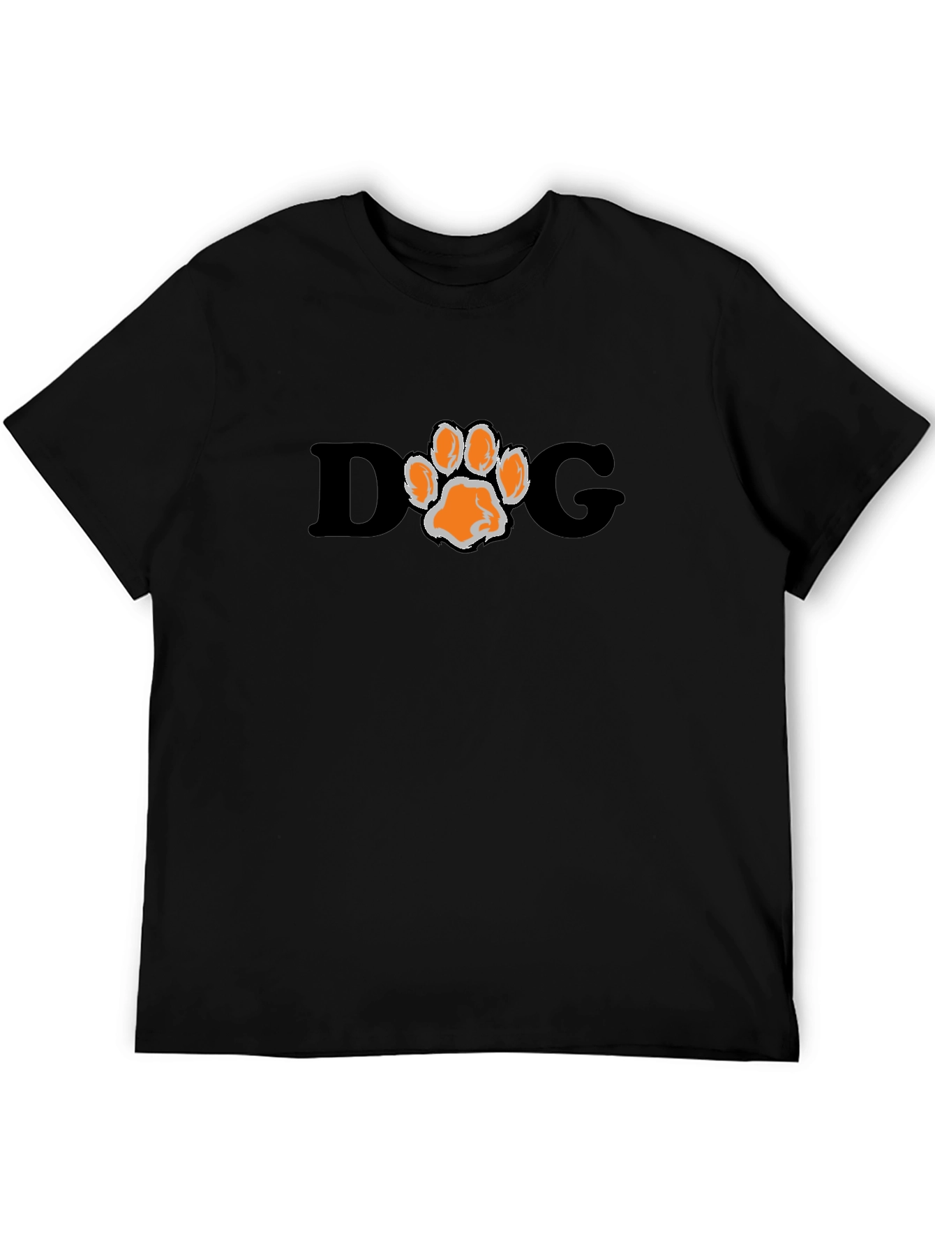 Dog Paw Print Graphic Black T-Shirt