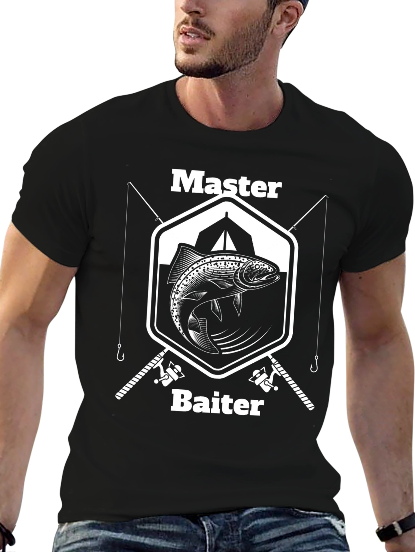 Master Baiter T-Shirt Fishing Humor Graphic Tee