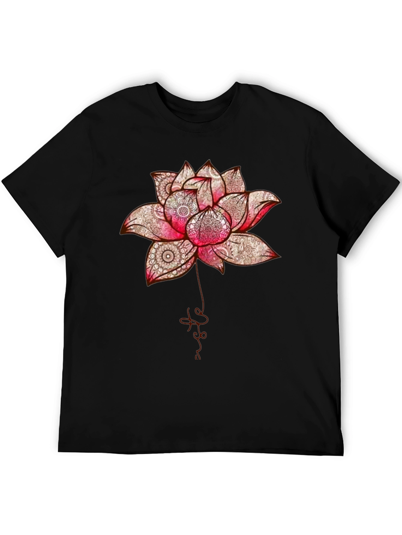 Lotus Flower Graphic Tee - Black Unisex T-Shirt
