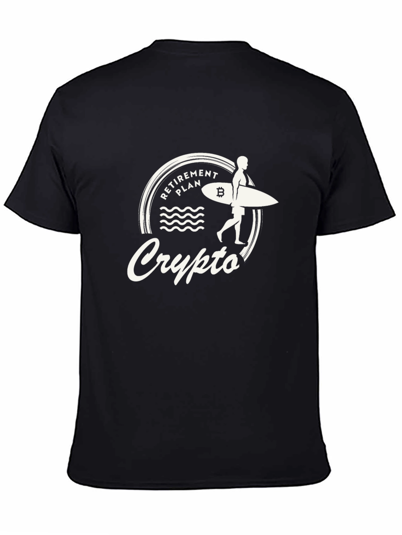 Crypto Retirement Plan T-Shirt Bitcoin Surfer Tee