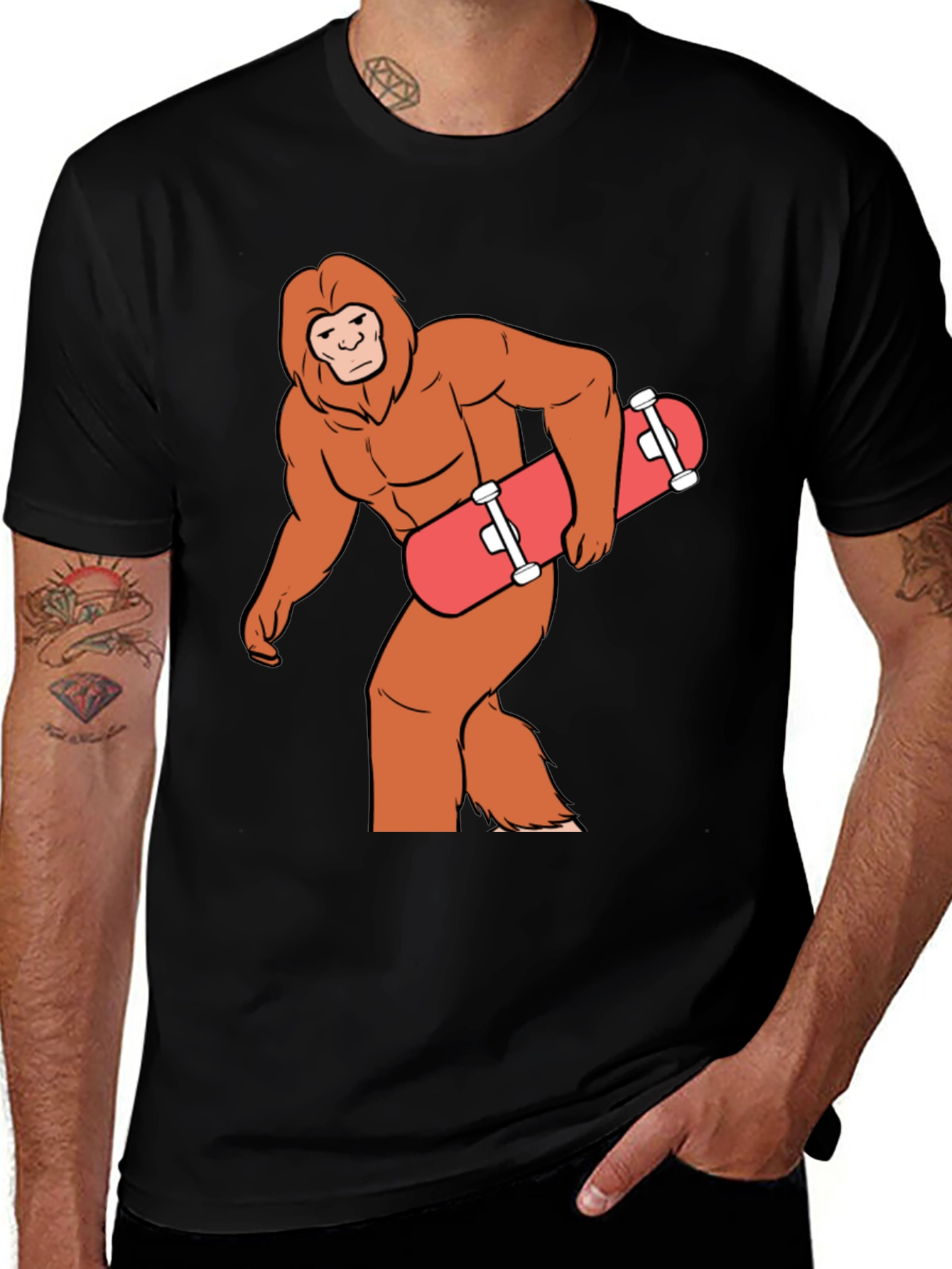 Sasquatch Skateboarding Graphic T-Shirt