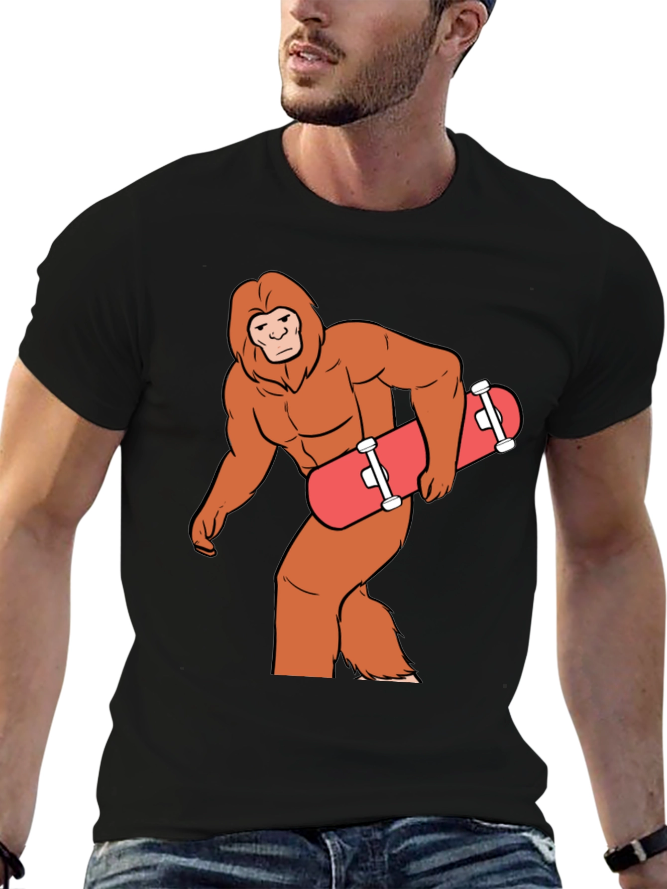 Sasquatch Skateboarding Graphic T-Shirt
