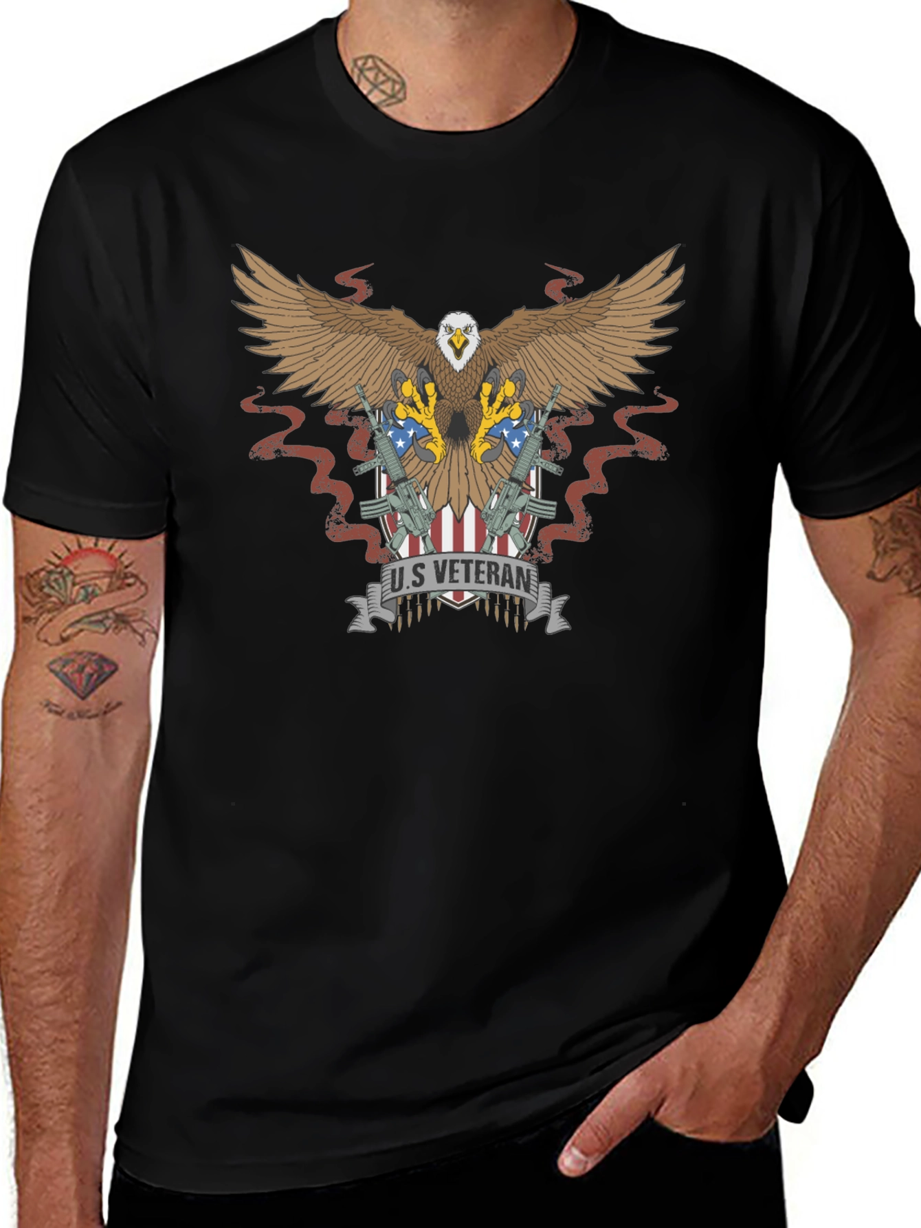 US Veteran Eagle Graphic T-Shirt
