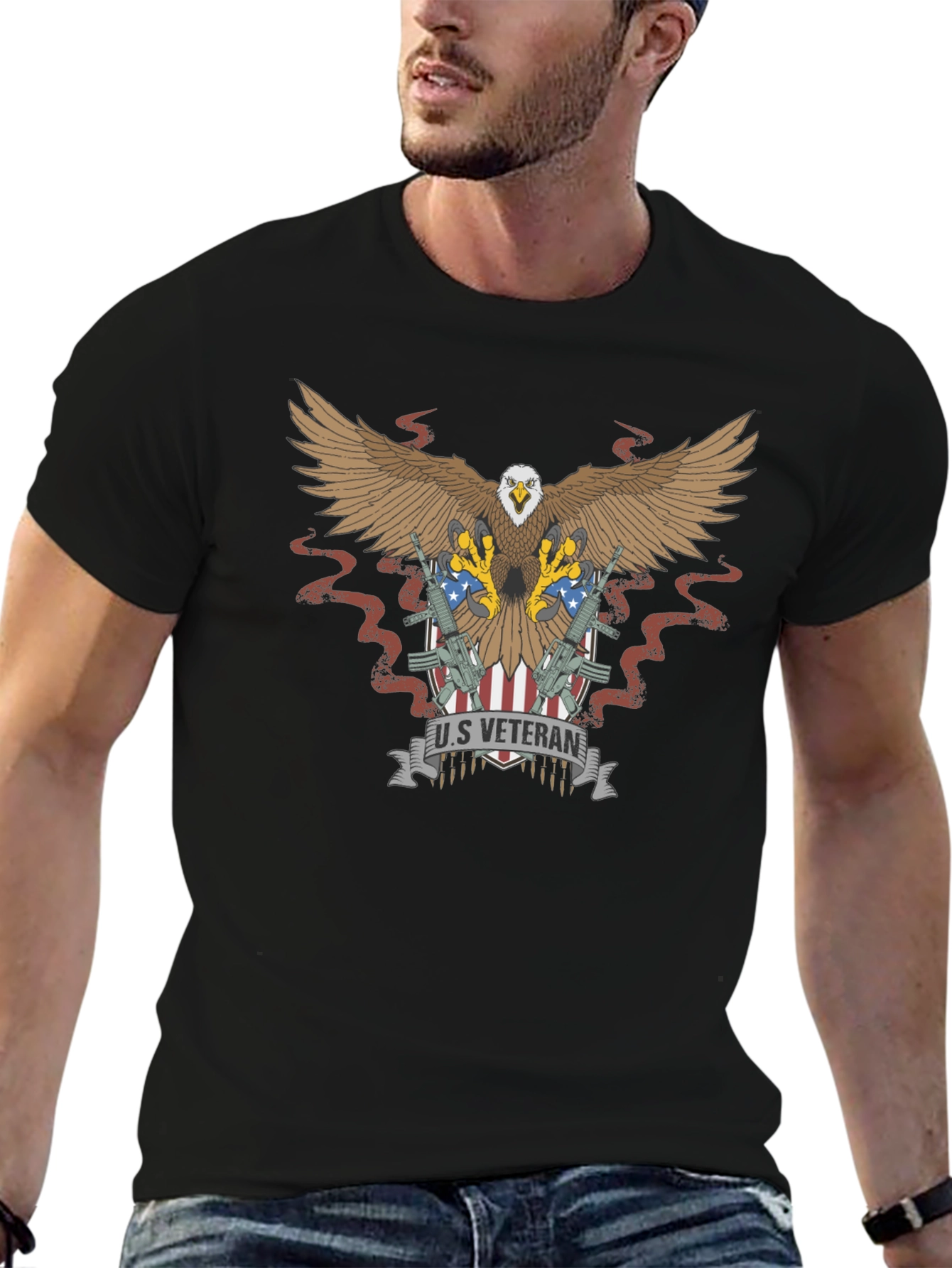 US Veteran Eagle Graphic T-Shirt