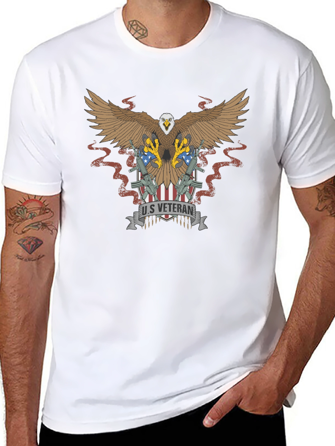 US Veteran Eagle Graphic T-Shirt