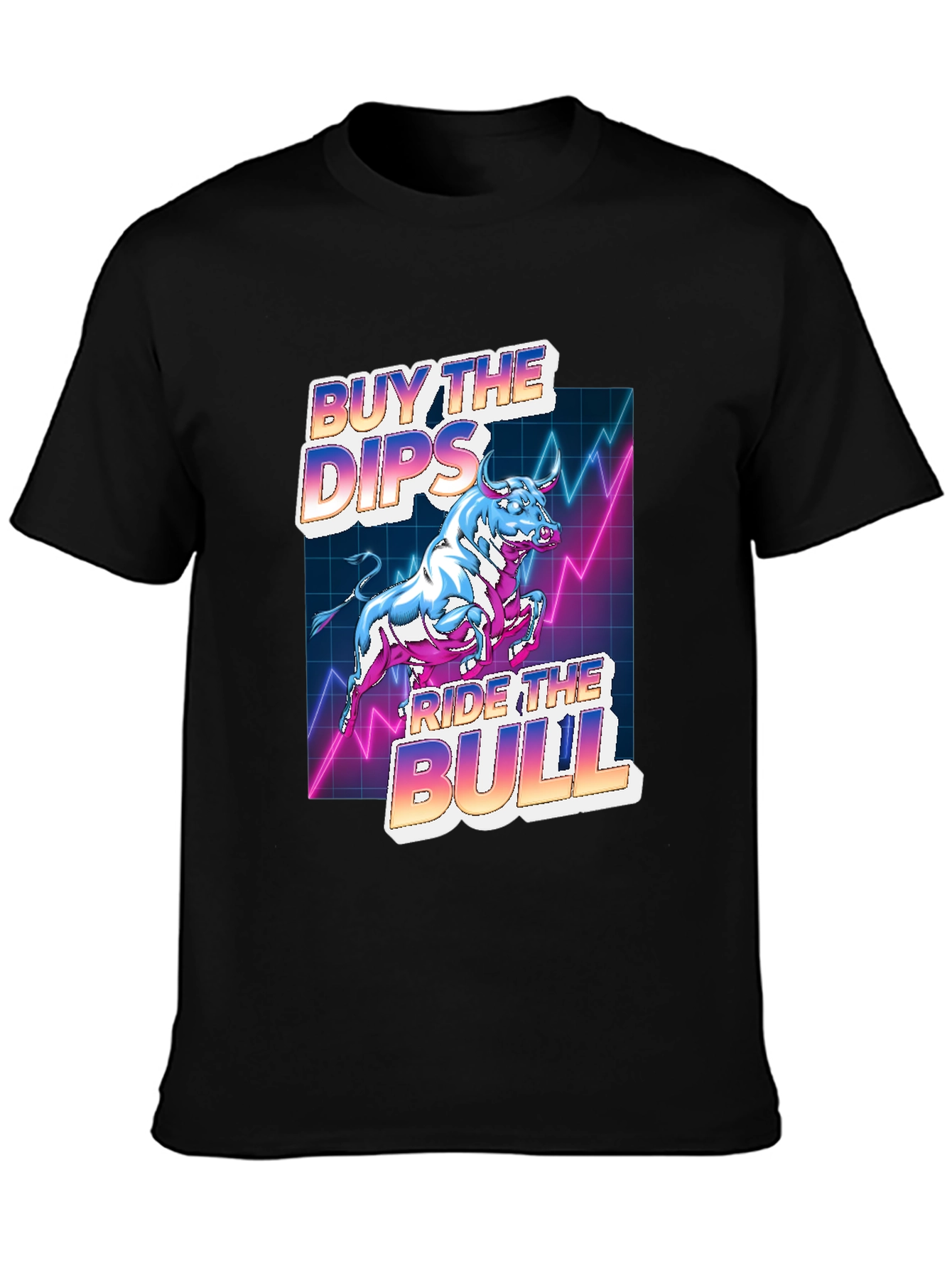 Buy the Dips Ride the Bull Black T-Shirt