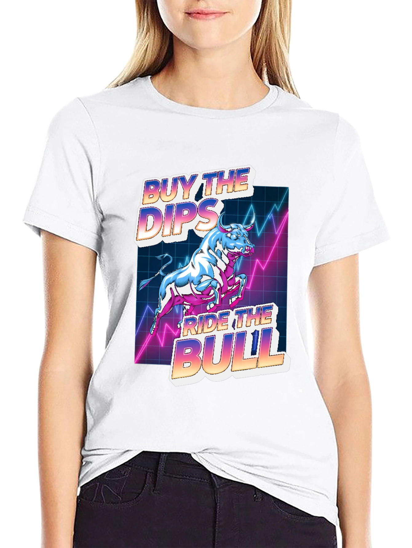Buy the Dips Ride the Bull Black T-Shirt