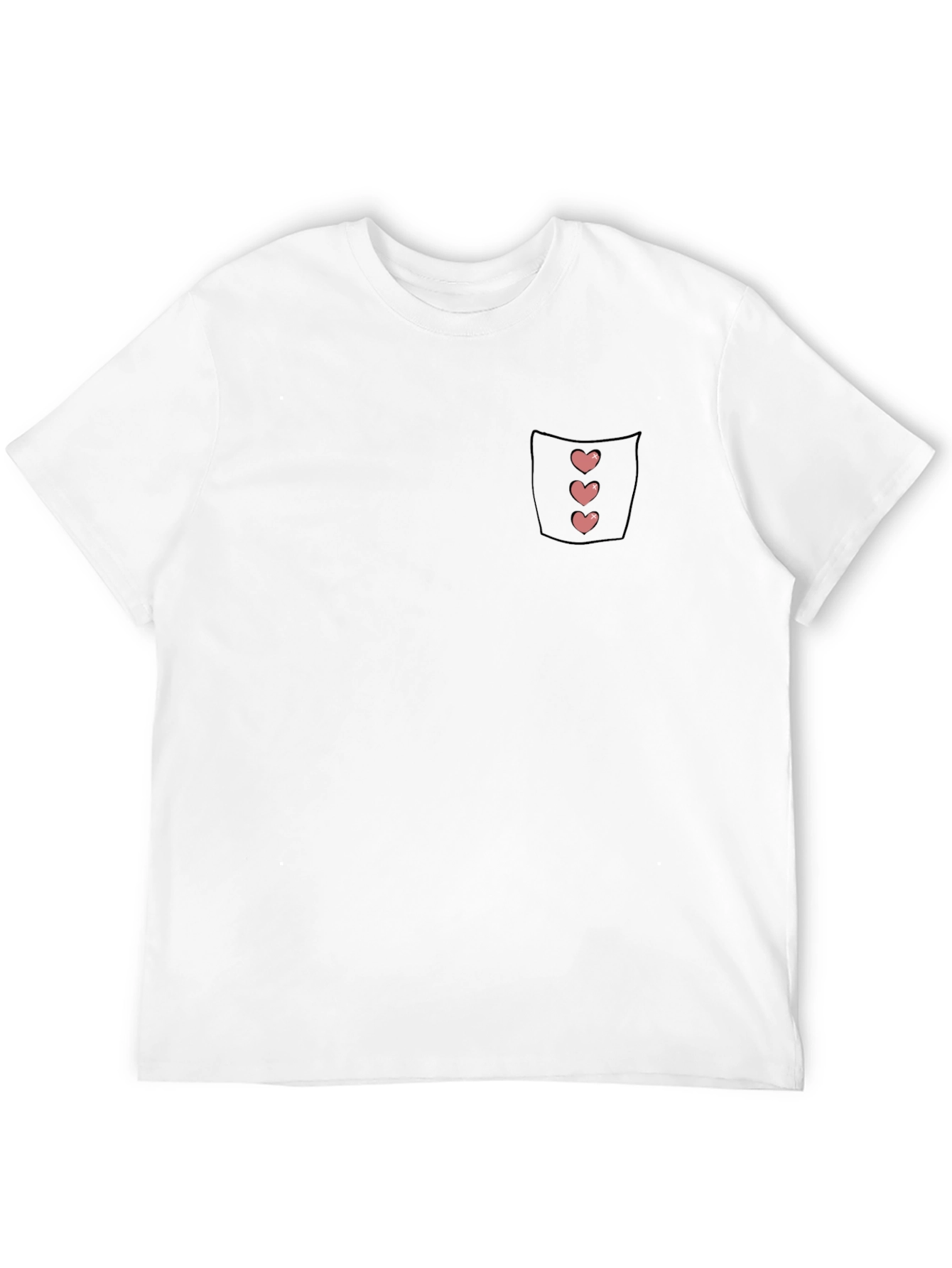Black T-Shirt with Heart Pocket Design