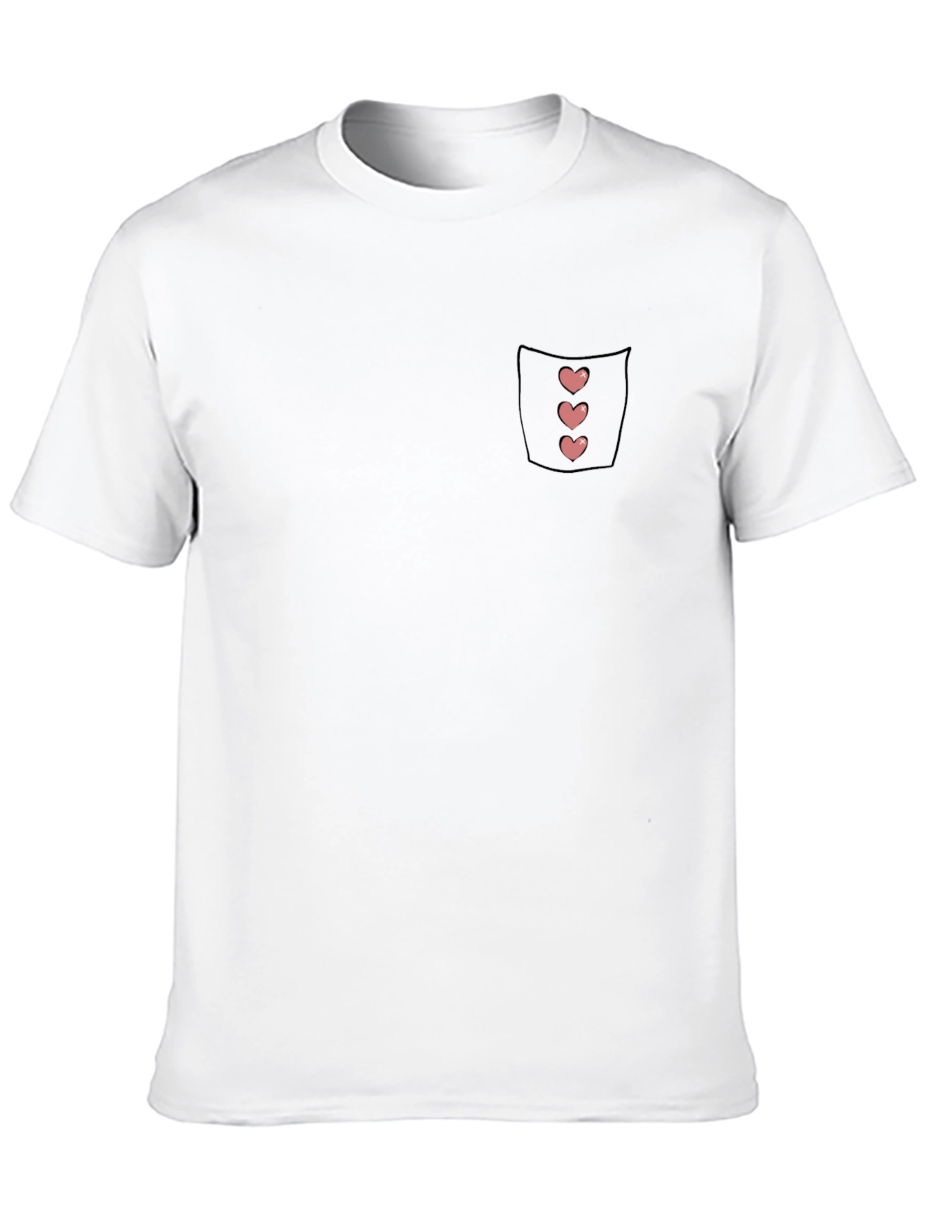 Black T-Shirt with Heart Pocket Design